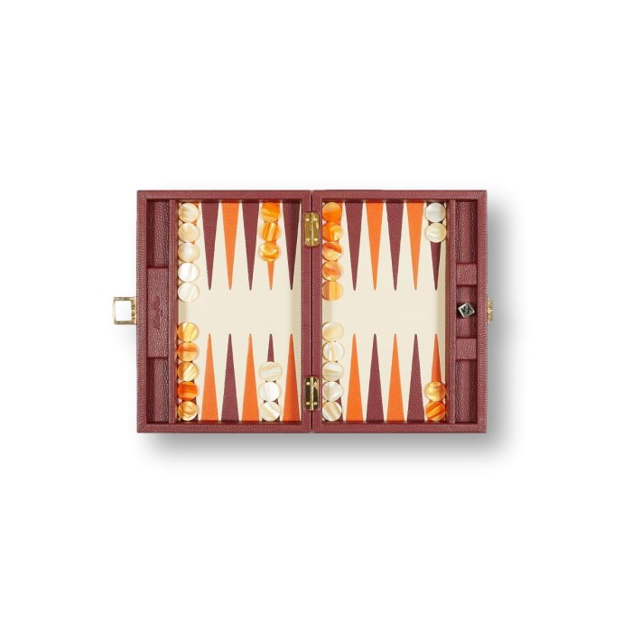 Backgammon en Cuir - Effet Buffle - Format Small