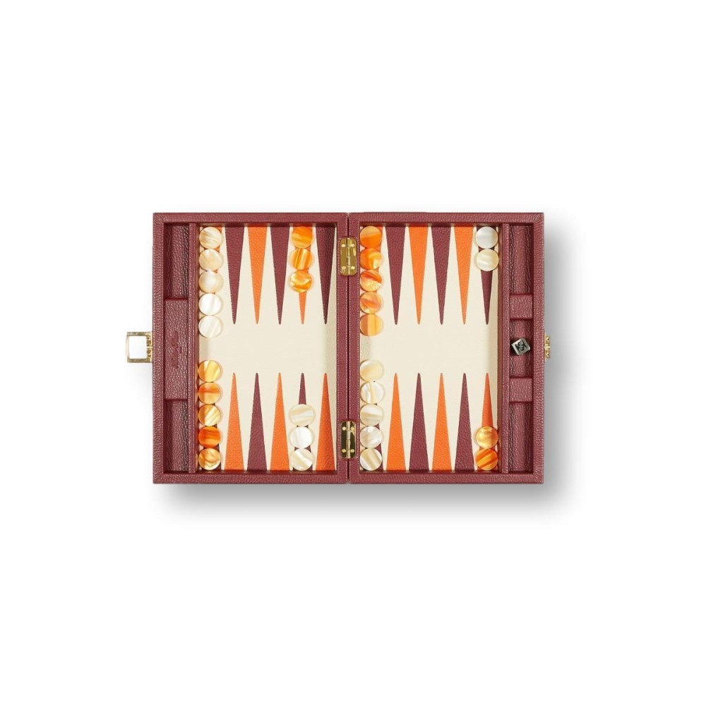 Backgammon en Cuir - Effet Buffle - Format Small