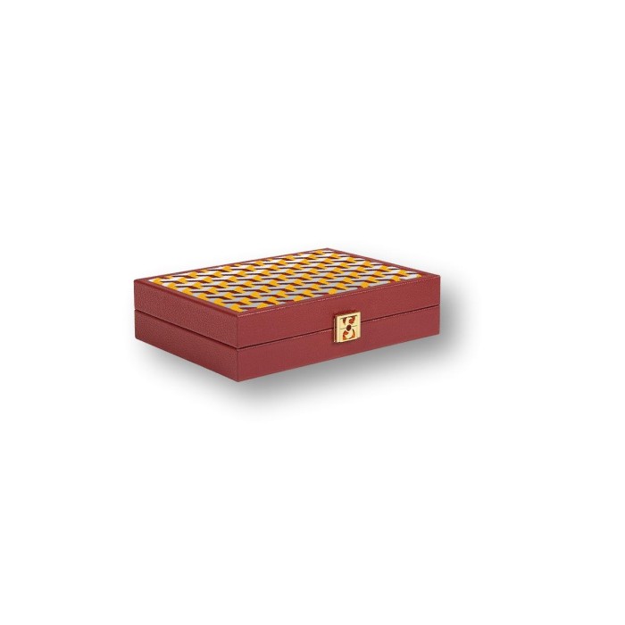 Backgammon en Cuir - Effet Buffle - Format Small