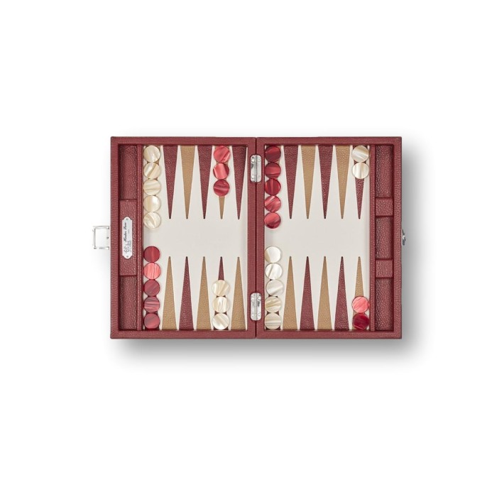 Backgammon en Cuir - Effet Buffle - Format Small