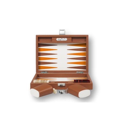 Backgammon en Cuir - Effet Buffle - Format Small