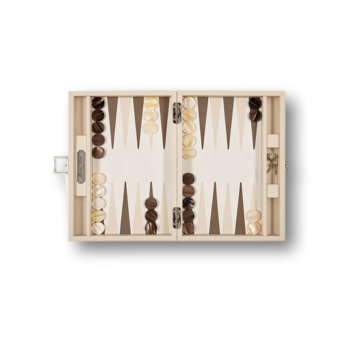 Backgammon en Cuir - Effet Buffle - Format Small