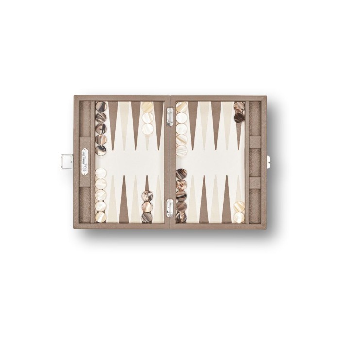 Backgammon en Cuir - Effet Buffle - Format Small