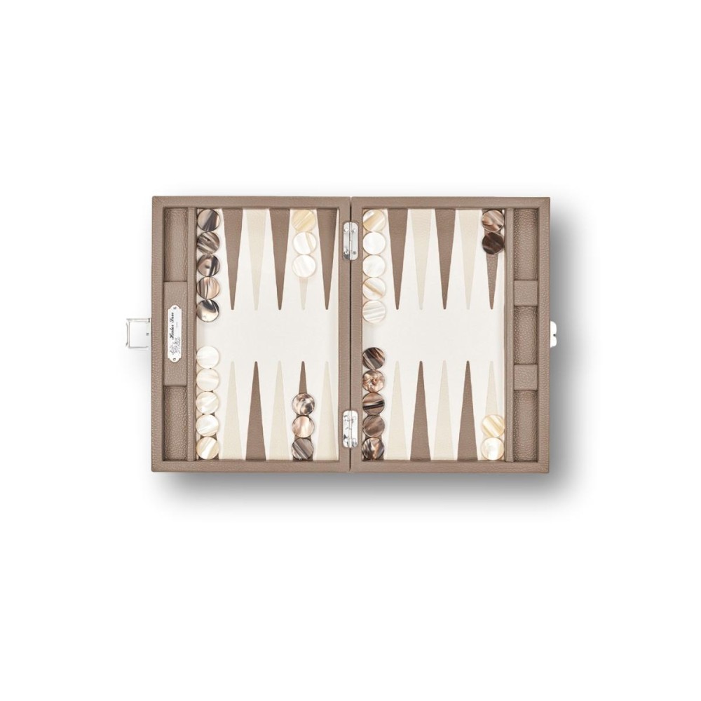Backgammon en Cuir - Effet Buffle - Format Small