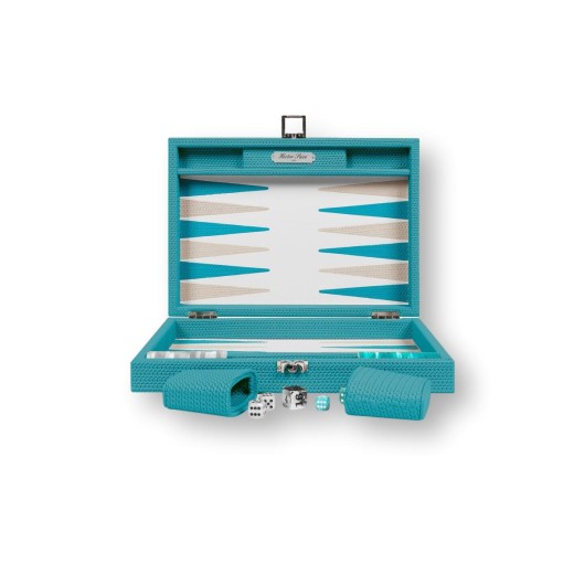 Backgammon en Cuir - Effet Chaîne - Format Medium