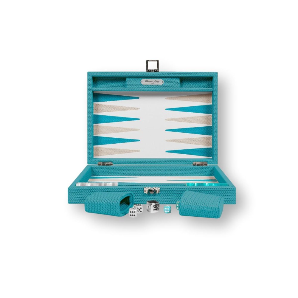 Backgammon en Cuir - Effet Chaîne - Format Medium