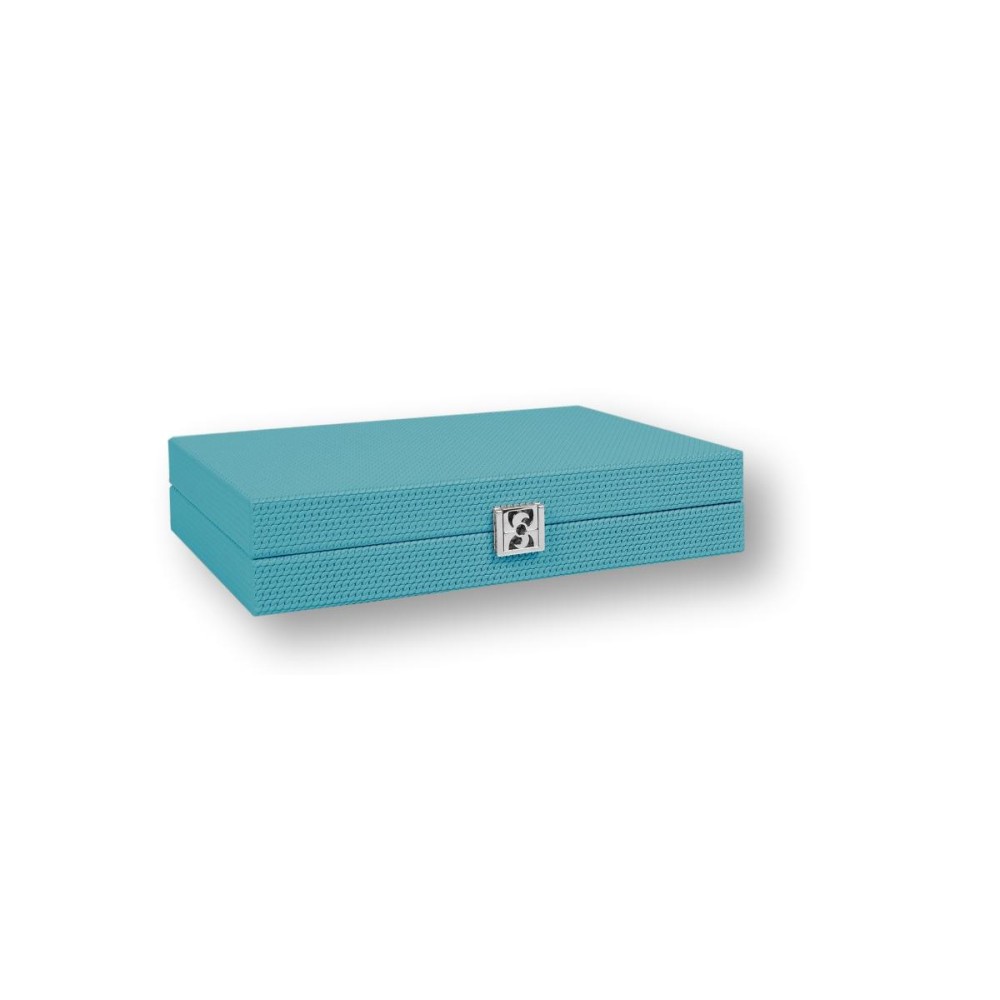 Backgammon en Cuir - Effet Chaîne - Format Medium