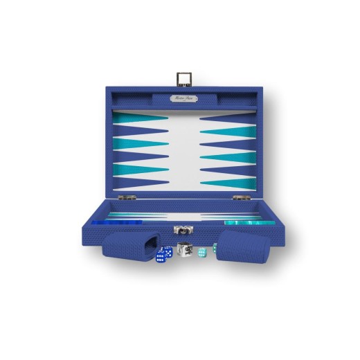 Backgammon en Cuir - Effet Chaîne - Format Medium