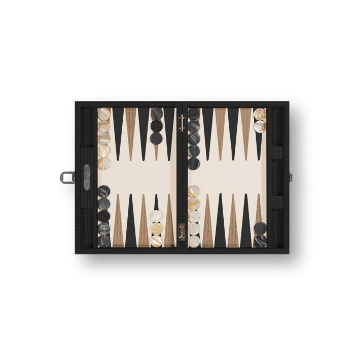 Backgammon en Cuir - Effet Chaîne - Format Medium