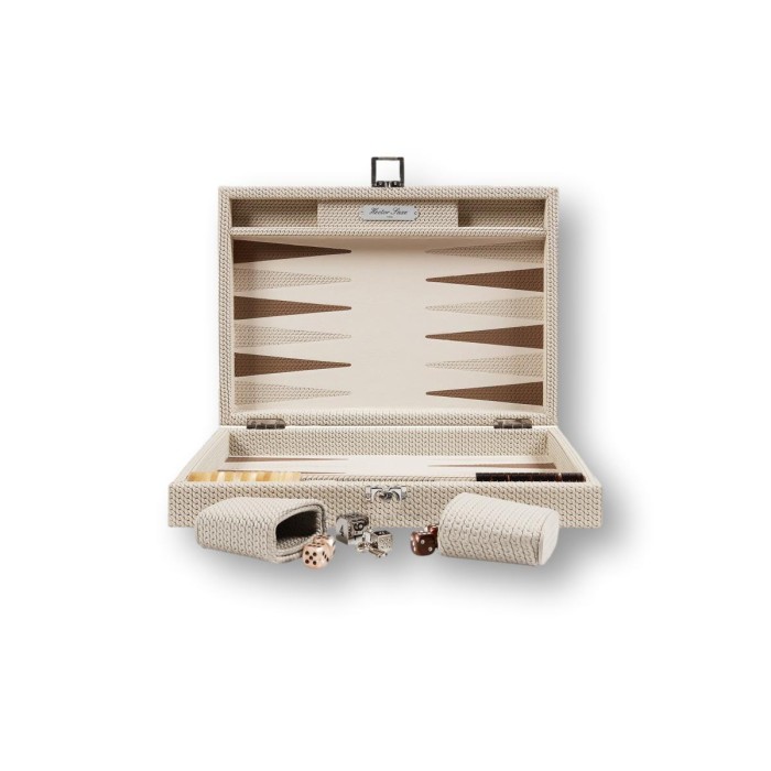 Backgammon en Cuir - Effet Chaîne - Format Medium