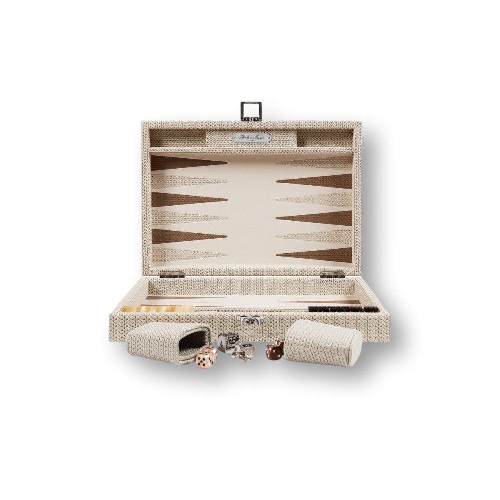 Backgammon en Cuir - Effet Chaîne - Format Medium