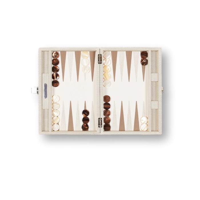 Backgammon en Cuir - Effet Chaîne - Format Medium