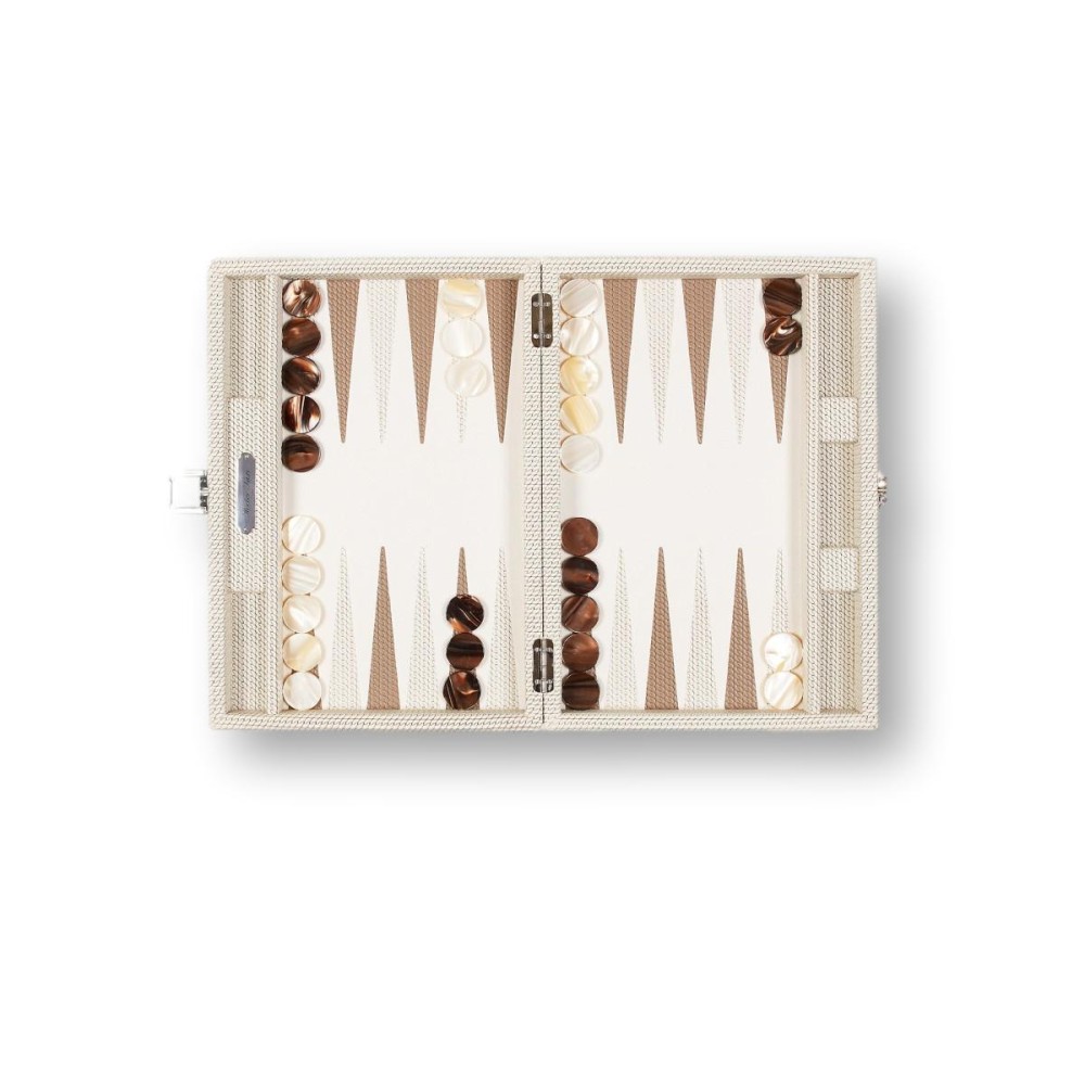 Backgammon en Cuir - Effet Chaîne - Format Medium