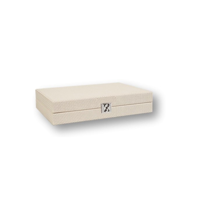 Backgammon en Cuir - Effet Chaîne - Format Medium