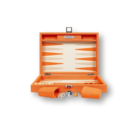 Backgammon en Cuir - Effet Chaîne - Format Medium