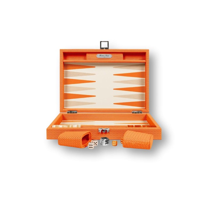 Backgammon en Cuir - Effet Chaîne - Format Medium