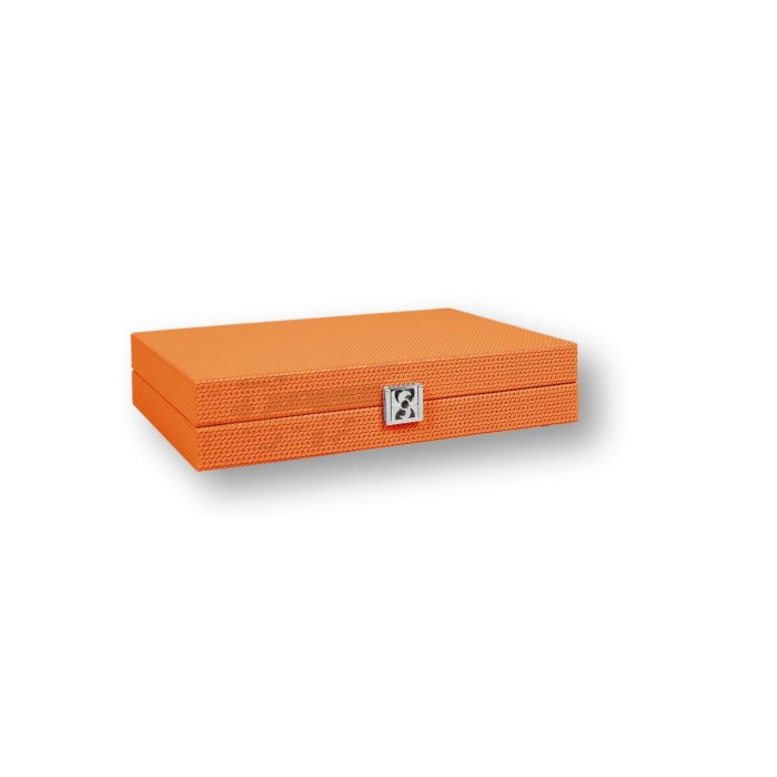 Backgammon en Cuir - Effet Chaîne - Format Medium
