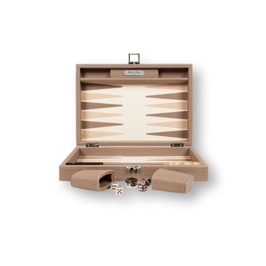 Backgammon en Cuir - Effet Chaîne - Format Medium