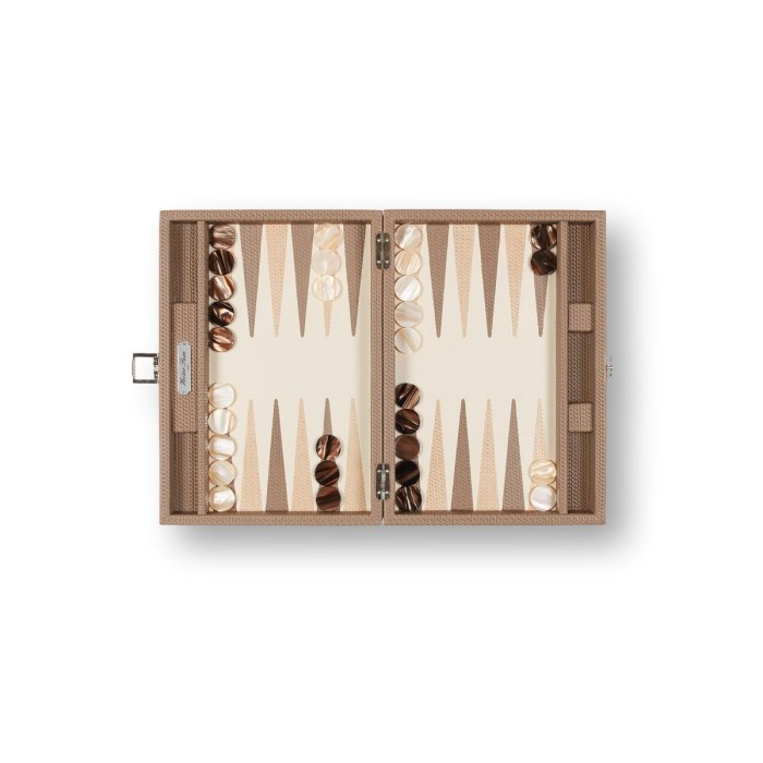 Backgammon en Cuir - Effet Chaîne - Format Medium