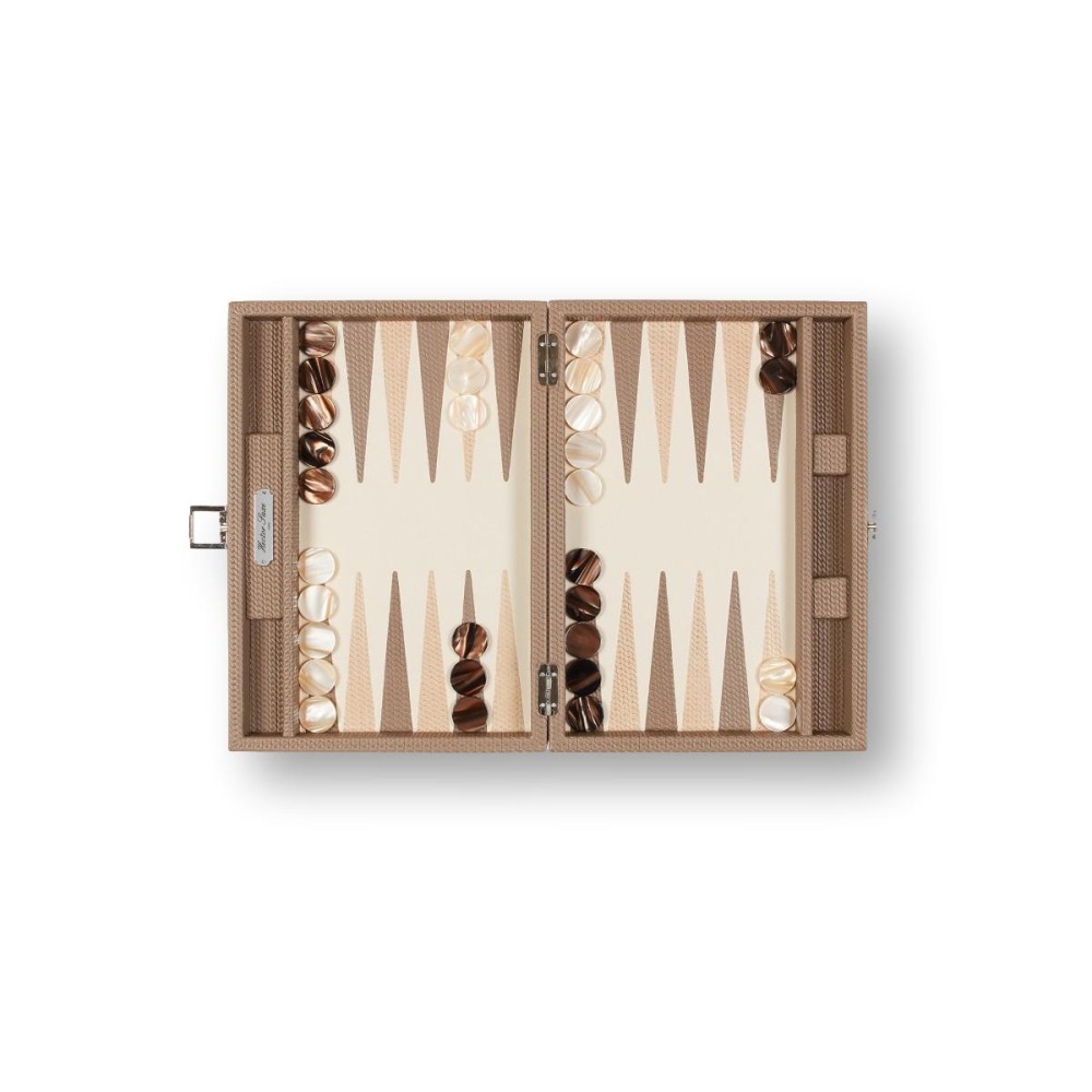 Backgammon en Cuir - Effet Chaîne - Format Medium