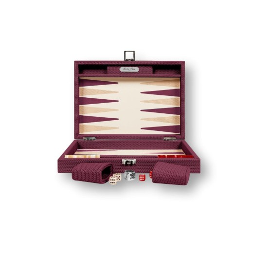 Backgammon en Cuir - Effet Chaîne - Format Medium