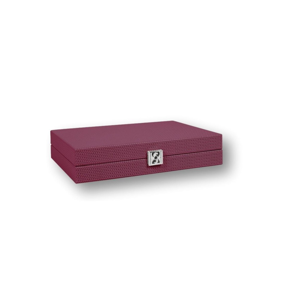 Backgammon en Cuir - Effet Chaîne - Format Medium