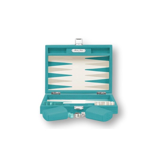 Backgammon en Cuir - Effet Chaîne - Format Small