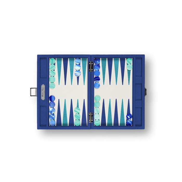 Backgammon en Cuir - Effet Chaîne - Format Small