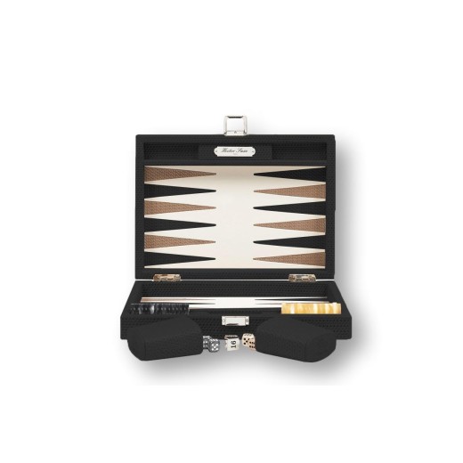 Backgammon en Cuir - Effet Chaîne - Format Small