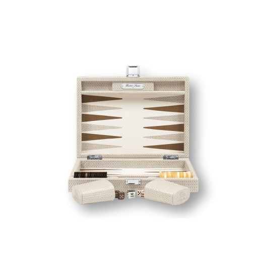 Backgammon en Cuir - Effet Chaîne - Format Small