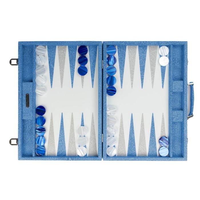 Backgammon en Cuir - Effet Galuchat - Format Compétition