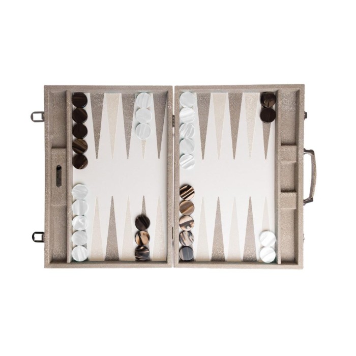 Backgammon en Cuir - Effet Galuchat - Format Compétition