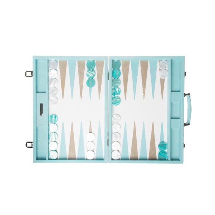 Backgammon en Cuir - Effet Galuchat - Format Compétition