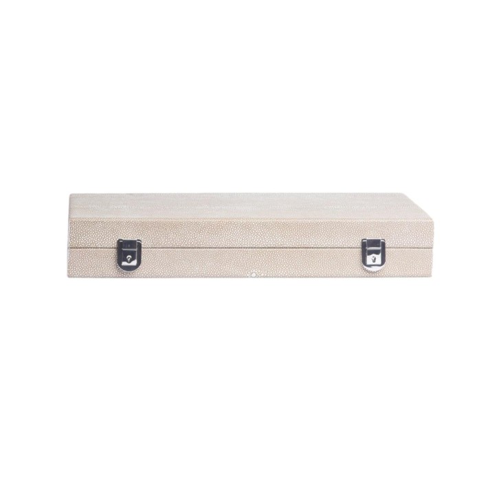 Backgammon en Cuir - Effet Galuchat - Format Large