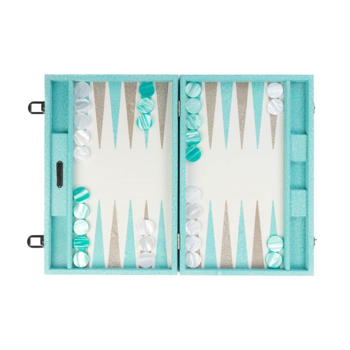 Backgammon en Cuir - Effet Galuchat - Format Large
