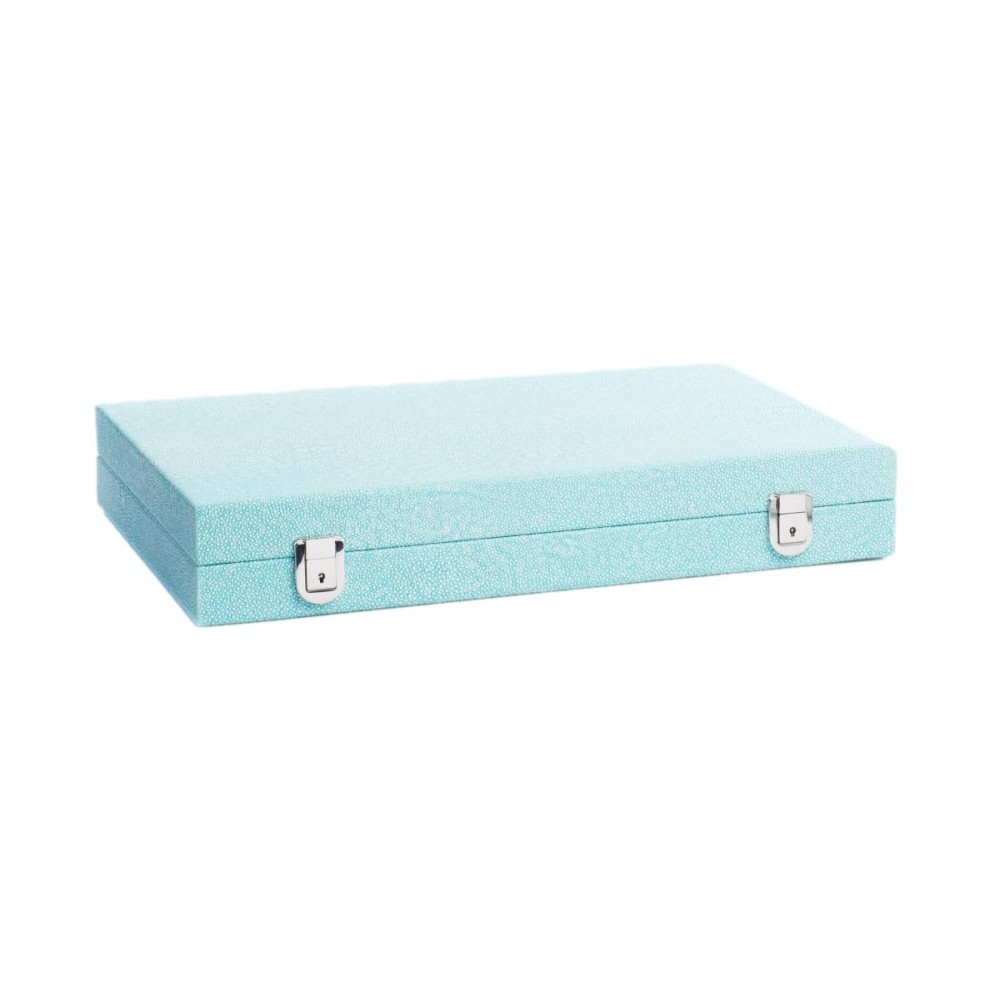 Backgammon en Cuir - Effet Galuchat - Format Large
