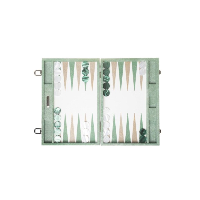 Backgammon en Cuir - Effet Galuchat - Format Large