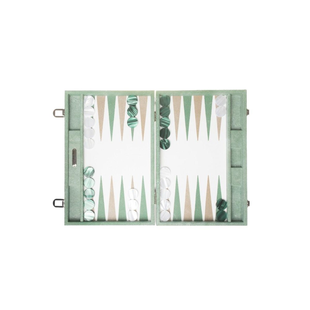 Backgammon en Cuir - Effet Galuchat - Format Large
