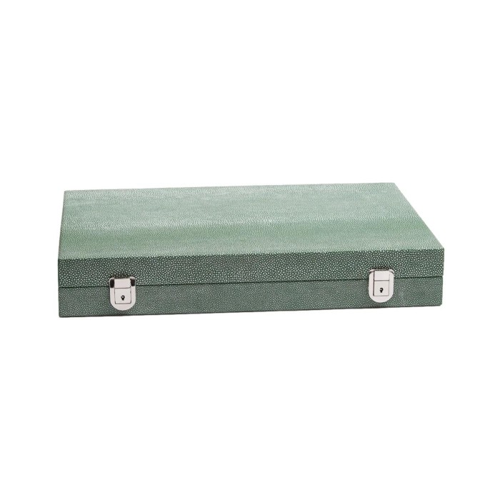 Backgammon en Cuir - Effet Galuchat - Format Large