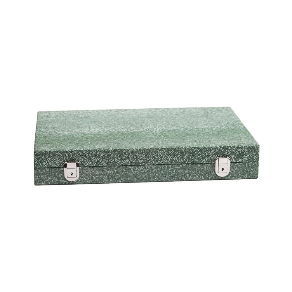 Backgammon en Cuir - Effet Galuchat - Format Large