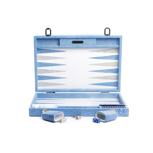 Backgammon en Cuir - Effet Galuchat - Format Medium