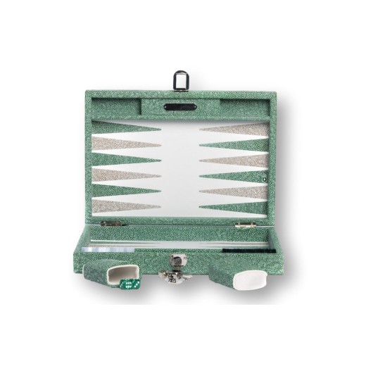 Backgammon en Cuir - Effet Galuchat - Format Medium