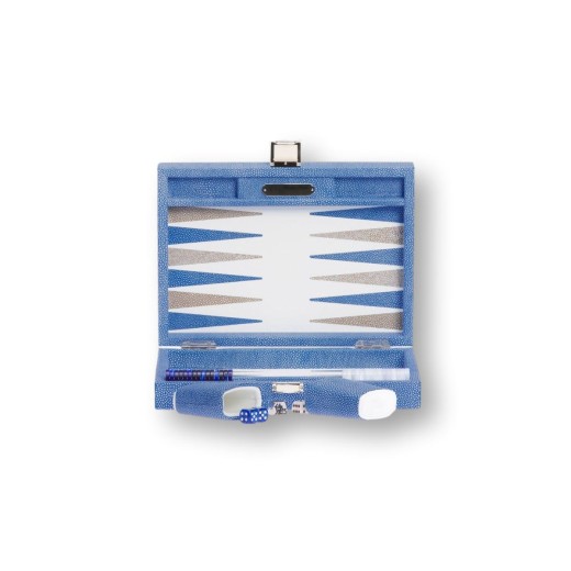 Backgammon en Cuir - Effet Galuchat - Format Small