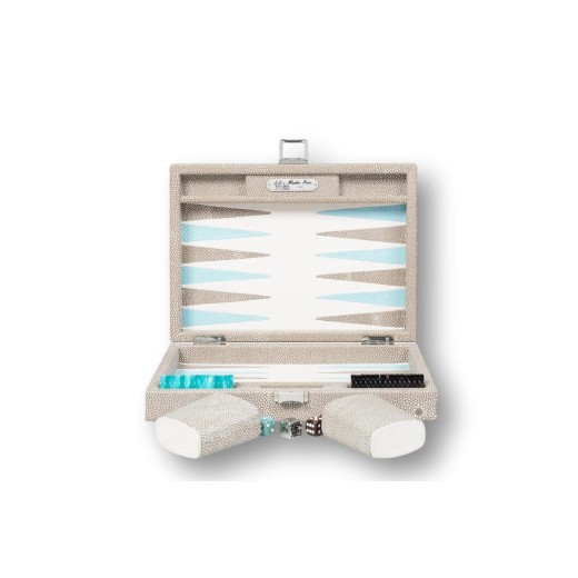 Backgammon en Cuir - Effet Galuchat - Format Small