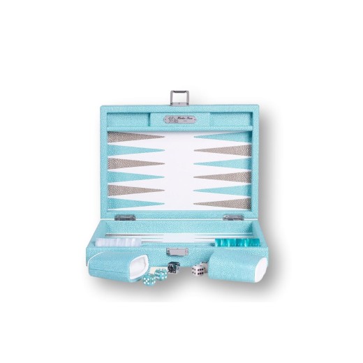 Backgammon en Cuir - Effet Galuchat - Format Small