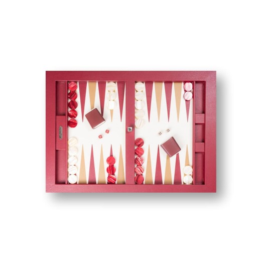 Plateau de Backgammon en Cuir - Effet Buffle