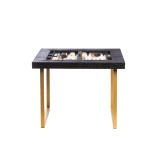 Table de Backgammon en Cuir - Effet Alligator - Pieds Métal en U