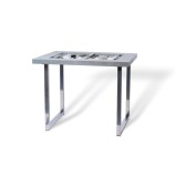Table de Backgammon en Cuir - Effet Alligator - Pieds Métal en U