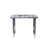 Table de Backgammon en Cuir - Effet Alligator - Pieds Métal en U