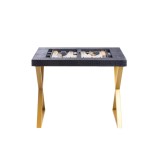 Table de Backgammon en Cuir - Effet Alligator - Pieds Métal en X
